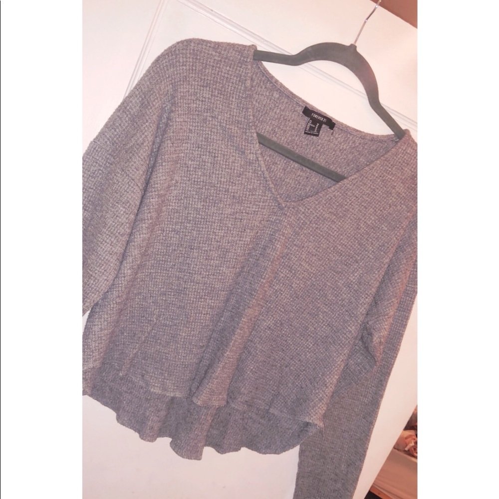 Gray Forever21 Crop Sweater.